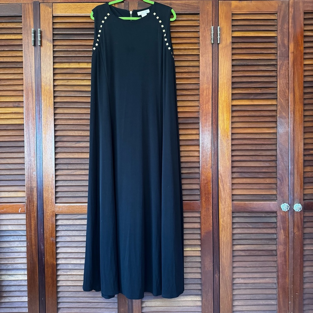 Michael Kors Black Maxi Dress with Stud Accents
